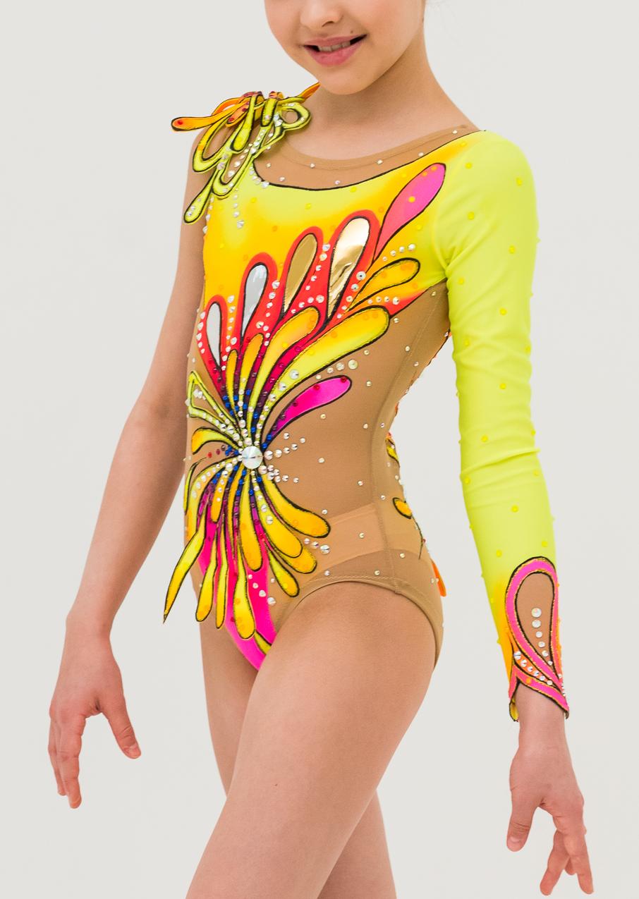 Купальник для художественной гимнастики Золотой цветок — купить в  интернет-магазине «Танцующие»